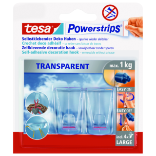 tesa Haken Powerstrips® 'Deco XL' transparent 2 Stück