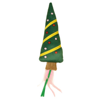 TIAKI Katzenspielzeug Weihnachtsbaum mit Bändchen - L 42 x B 10 x H 5 cm