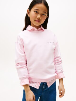 Tommy Hilfiger Sweatshirt "MINI CORP C-NECK SWEATSHIRT", für Kinder bis 16 Jahre, mit Logo-Stickerei