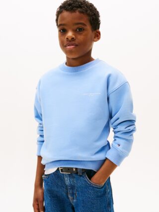 Tommy Hilfiger Sweatshirt "MINI CORP C-NECK SWEATSHIRT", für Kinder bis 16 Jahre, mit Logo-Stickerei