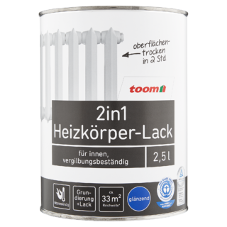 toom 2in1 Heizkörperlack weiß glänzend 375 ml