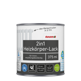toom 2in1 Heizkörperlack weiß seidenmatt 375 ml