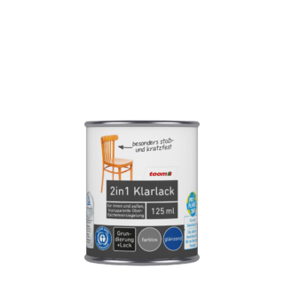 toom 2in1 Klarlack transparent glänzend 125 ml