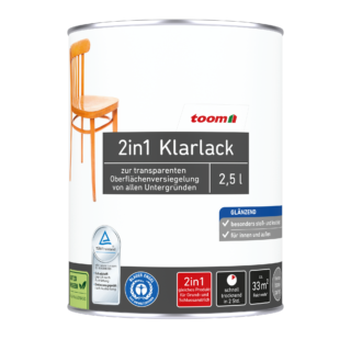 toom 2in1 Klarlack transparent glänzend 2,5 l