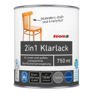 toom 2in1 Klarlack transparent glänzend 750 ml