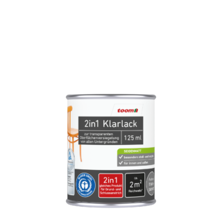 toom 2in1 Klarlack transparent seidenmatt 125 ml