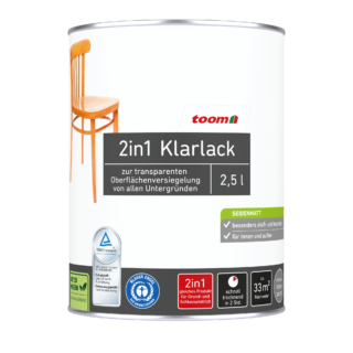 toom 2in1 Klarlack transparent seidenmatt 2,5 l