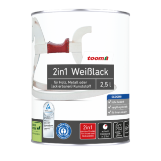 toom 2in1 Weißlack glänzend 2,5 l