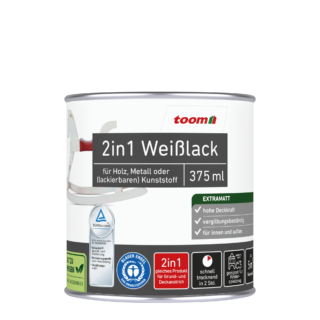 toom 2in1 Weißlack matt 375 ml