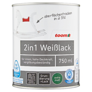 toom 2in1 Weißlack matt 750 ml