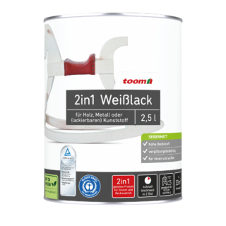 toom 2in1 Weißlack seidenmatt 2,5 l
