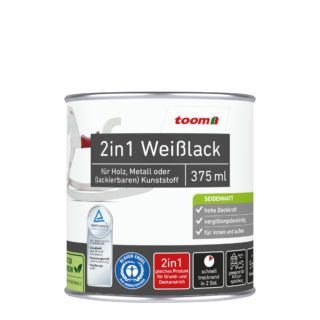 toom 2in1 Weißlack seidenmatt 375 ml