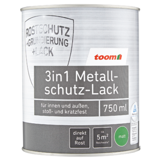 toom 3in1 Metallschutzlack grün matt 750 ml