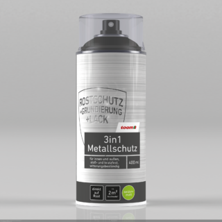 toom 3in1 Metallschutzlack schwarz seidenmatt 400 ml