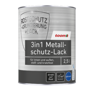 toom 3in1 Metallschutzlack silberfarben glänzend 2,5 l