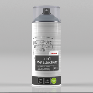 toom 3in1 Metallschutzlack silberfarben seidenmatt 400 ml