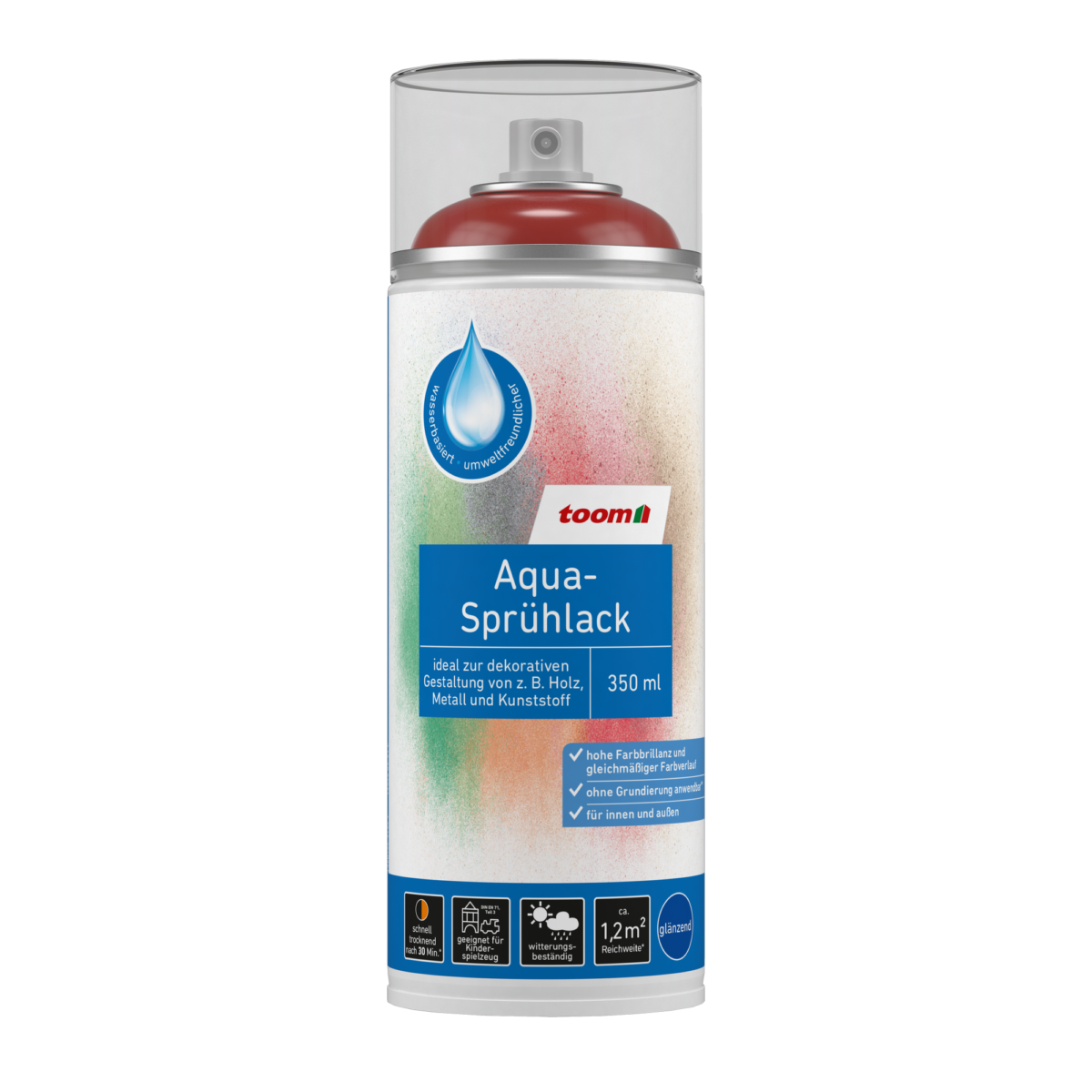toom Aqua-Sprühlack feuerrot glänzend 350 ml