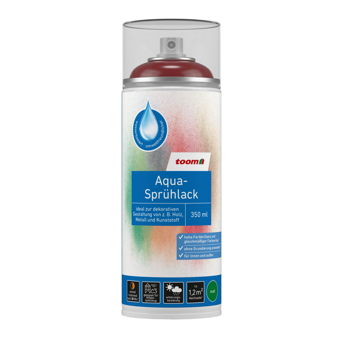 toom Aqua-Sprühlack rubinrot glänzend 350 ml