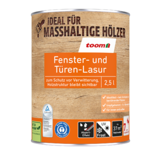 toom Fenster- und Türen-Lasur grau 2,5 l