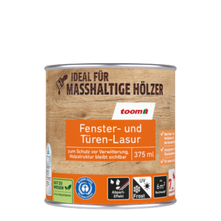 toom Fenster- und Türen-Lasur grau 375 ml