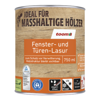 toom Fenster- und Türen-Lasur palisanderfarben 750 ml