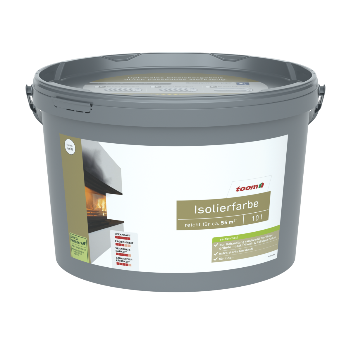 toom Isolierfarbe weiß seidenmatt 10 l