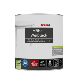 toom Möbel-Weißlack cremeweiß seidenmatt 2 l