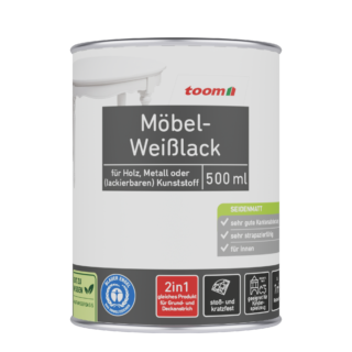 toom Möbel-Weißlack elfenbeinfarben seidenmatt 500 ml