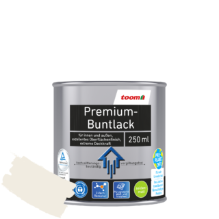 toom Premium-Buntlack 'Bergkristall' cremeweiß seidenmatt 250 ml