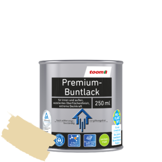 toom Premium-Buntlack elfenbeinfarben seidenmatt 250 ml