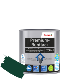 toom Premium-Buntlack moosgrün seidenmatt 250 ml