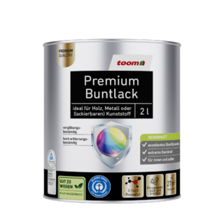 toom Premium-Buntlack tiefschwarz seidenmatt 2 l