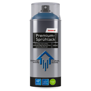 toom Premium-Sprühlack enzianblau seidenmatt 400 ml