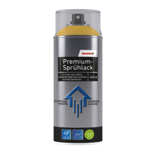 toom Premium-Sprühlack verkehrsgelb seidenmatt 400 ml