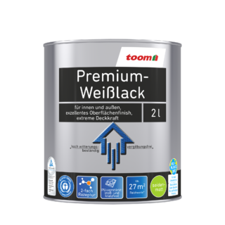 toom Premium-Weißlack seidenmatt 2 l