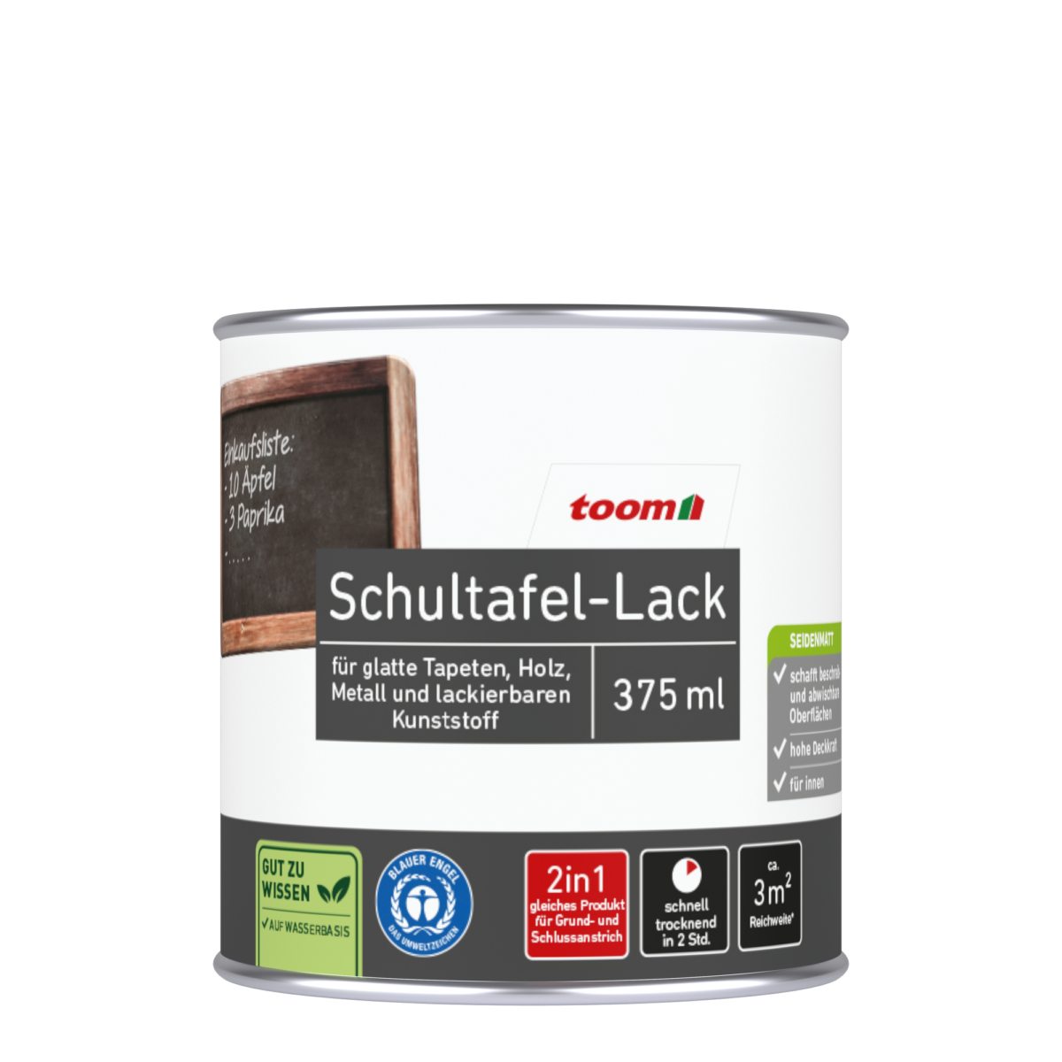 toom Schultafel-Lack schwarz matt 375 ml