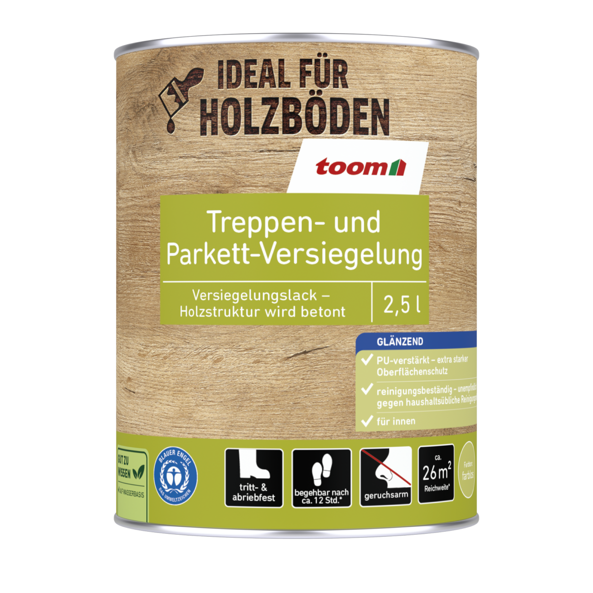 toom Treppen- und Parkett-Versiegelung transparent 2,5 l