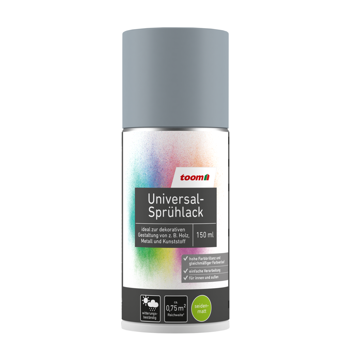 toom Universal-Sprühlack 'Stadtgeflüster' silbergrau seidenmatt 150 ml