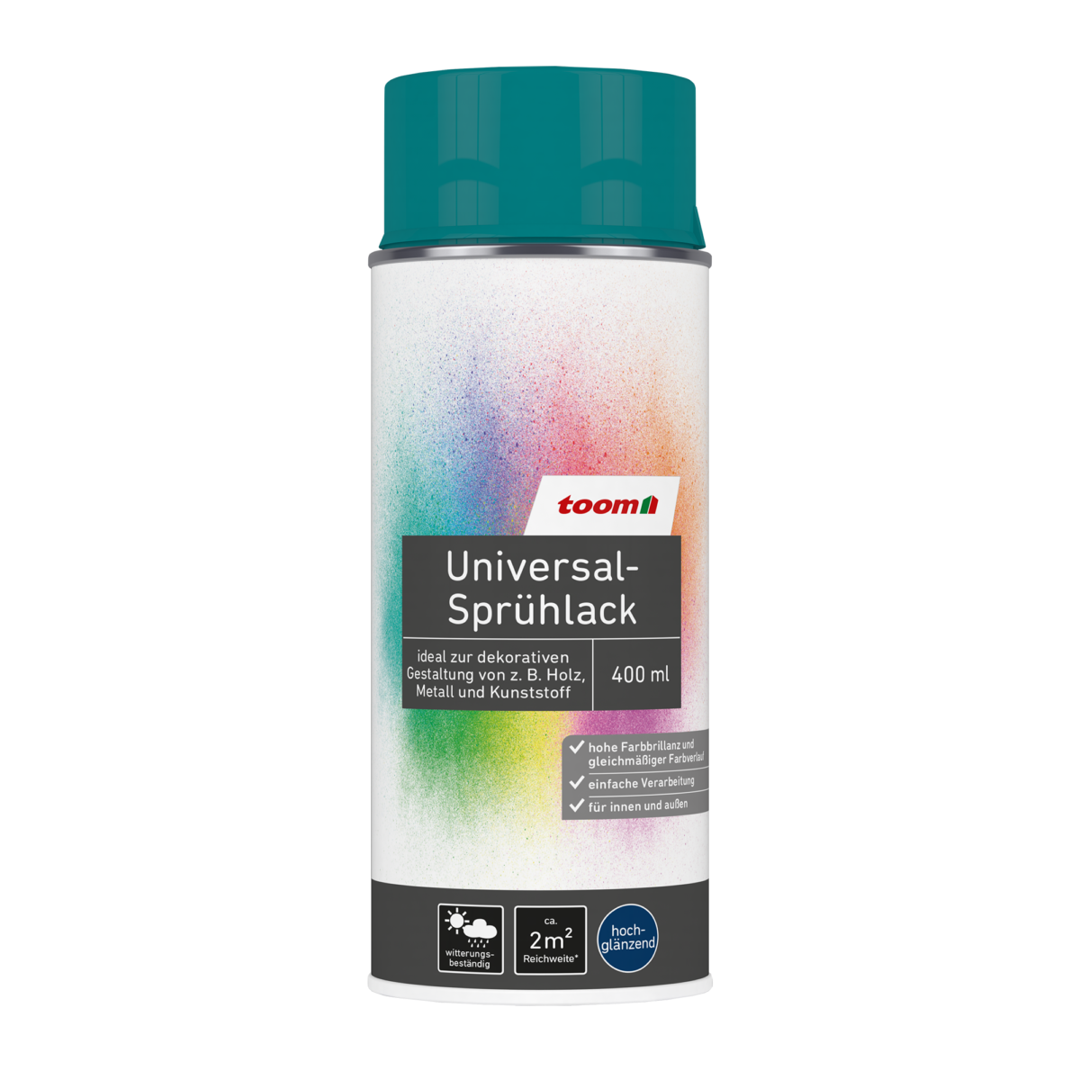 toom Universal-Sprühlack 'Südseetraum' petrolfarben glänzend 400 ml