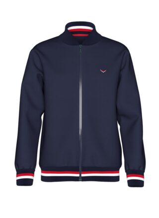 Trigema Sweater "TRIGEMA Collegejacke mit kontrastfarbigen Elementen"