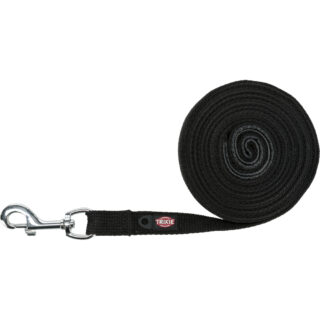 Trixie Schleppleine Baumwolle, schwarz - 10 m lang / 20 mm breit