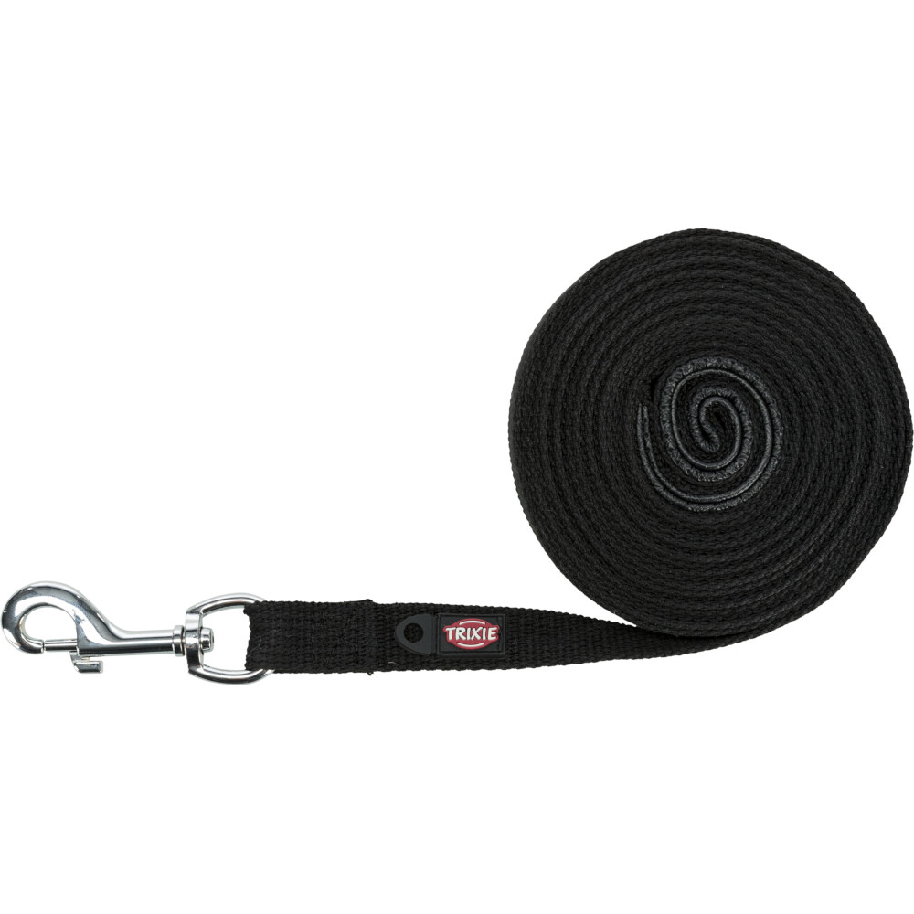 Trixie Schleppleine Baumwolle, schwarz - 10 m lang / 20 mm breit