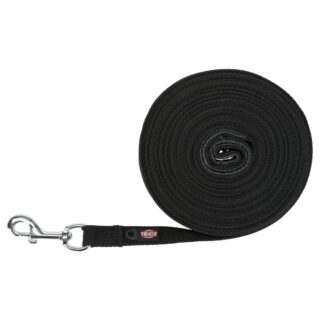 Trixie Schleppleine Baumwolle, schwarz - 15 m lang / 20 mm breit