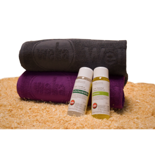Weka Sauna-Geschenkset, 2 Saunatücher, 2 Saunadüfte