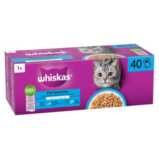 Whiskas 1+ Adult Frischebeutel 40 x 85 g - Fisch in Gelee (4 Sorten)