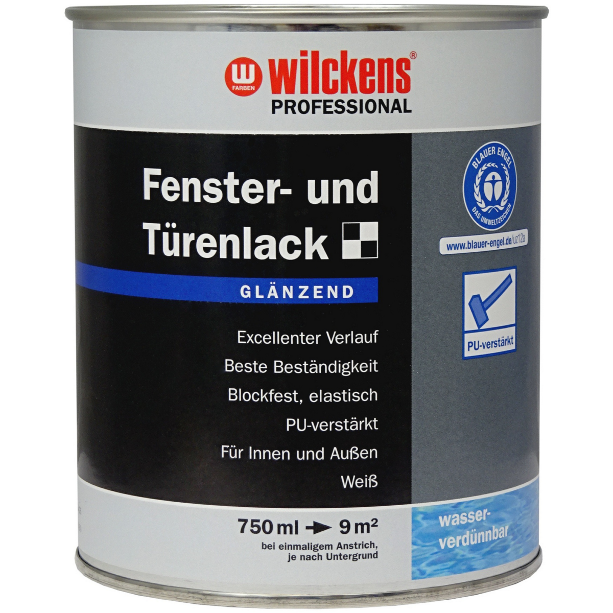 Wilckens Fenster- & Türenlack 'Professional' weiß glänzend 750 ml