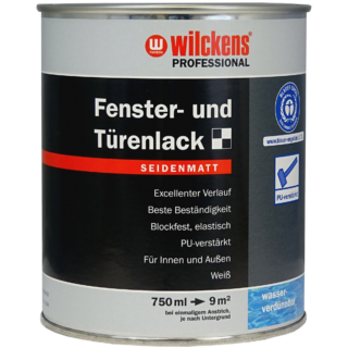 Wilckens Fenster- & Türenlack 'Professional' weiß seidenmatt 750 ml