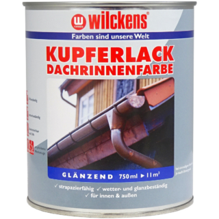 Wilckens Kupferlack Dachrinnenfarbe glänzend 750 ml