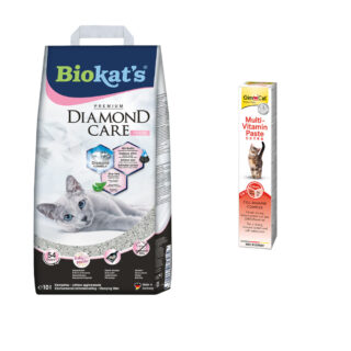 10 l Biokat's Diamond Care Katzenstreu + 50 g GimCat Multi-Vitamin Paste Extra gratis! - Fresh