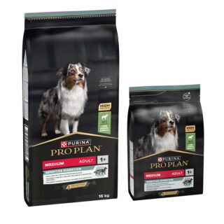 16 kg Pro Plan + 3 kg Trokenfutter / 12 x 400 g Nassfutter gratis! - 16 + 3 kg Medium Adult Lamm & Reis Sensitive Digestion